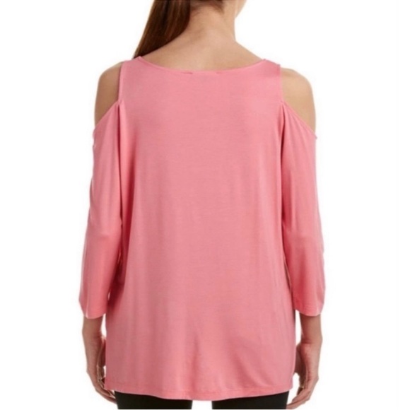 NYDJ Pink Cold Shoulder Quarter Sleeve Top Size Small - Picture 5 of 6